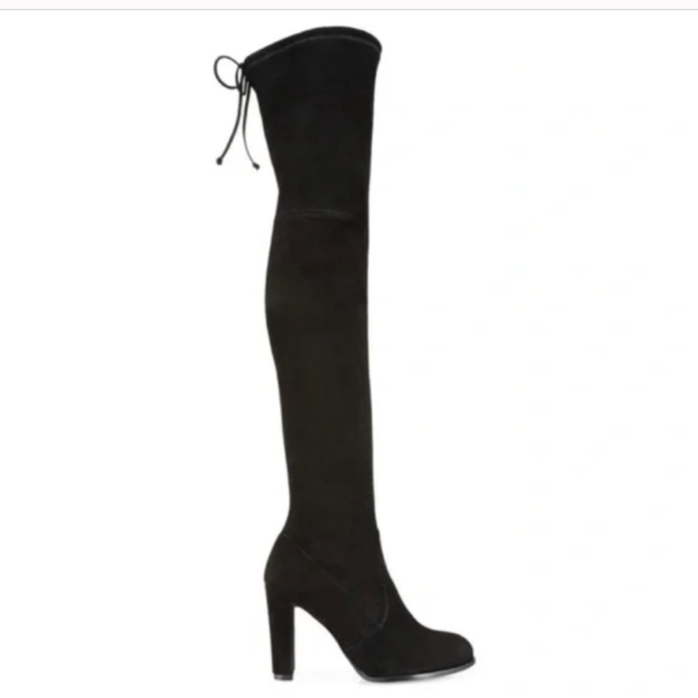 STUART WEITZMAN Highland Black Suede Over The Knee Boots
